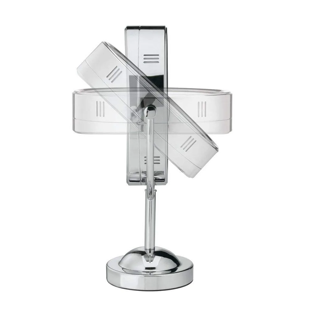 LED Lighted Makeup Mirror with 1X/7X Magnification, Double-Sided Vanity Mirror, Corded in Polished Chrome