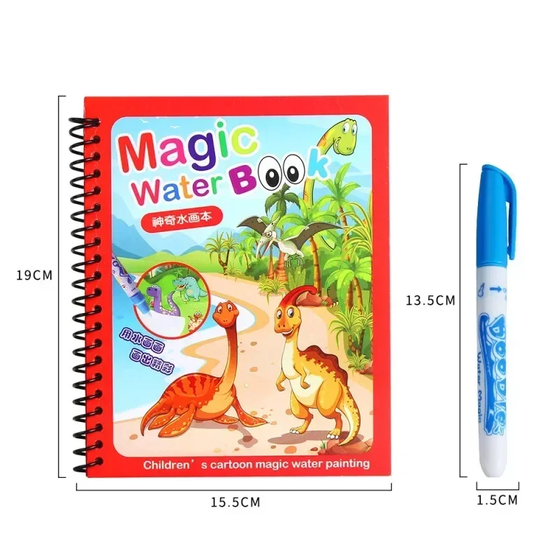 Desenho livros para colorir para crianças livro de água mágica com caneta 2 a 4 anos de idade crianças aprendendo educação brinquedo do bebê montessori brinquedos