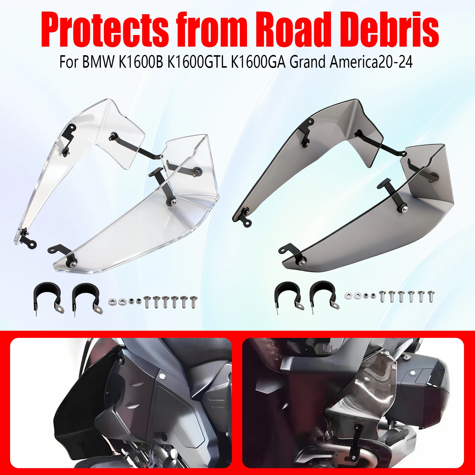 

For BMW K1600B K1600GTL Grand America 2020-2024 2021 2022 2023 Motorcycle Lower Side Deflector Leg Protector Windshield Fairing