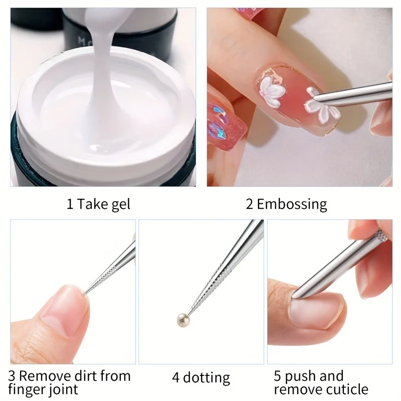 

Nail Double-Ended Pusher Nail Cuticle Remover Stainless Steel Orange Wood Stick Bevel Steel Pusher Dotting Pen Nail Salon