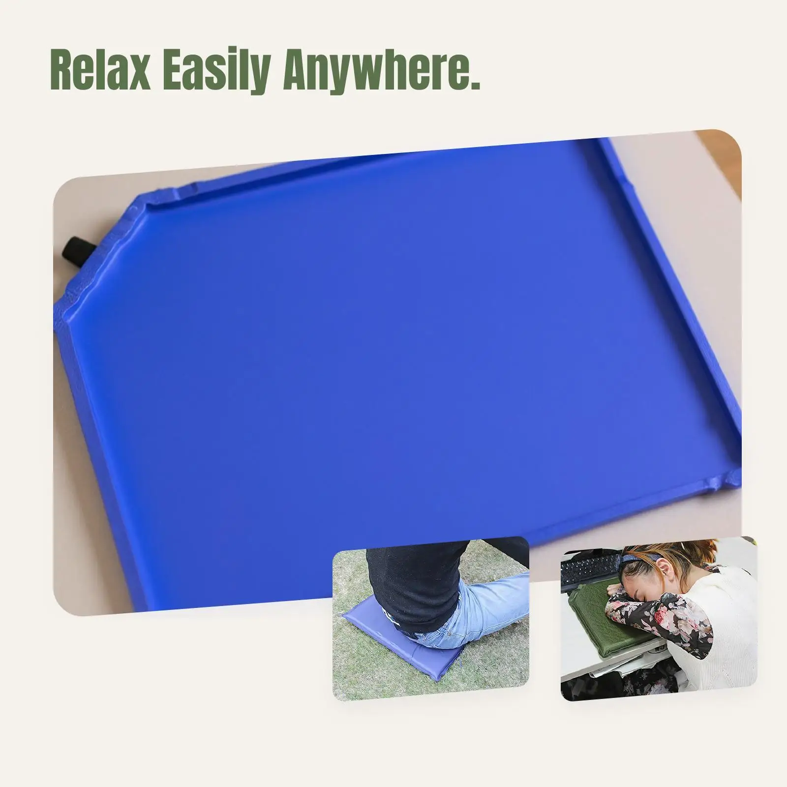 Self Inflating for seat Cushion Moistureproof Ultralight Mat Chair Pad for Outdoor Camping Picnic Game Use