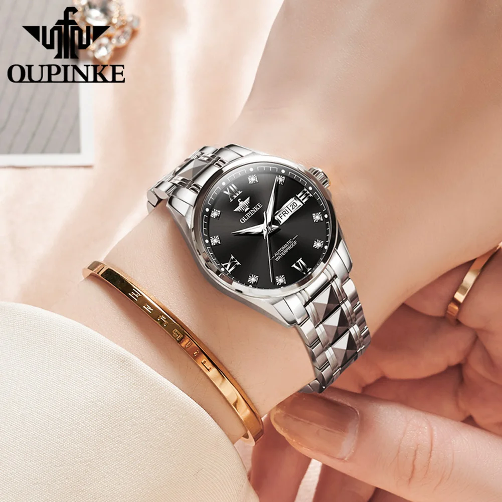 OUPINKE Imported Japan Automatic Movement Watch for Women Sapphire Mirror 50ATM Waterproof Ladies Wristwatch Original 2024 NEW