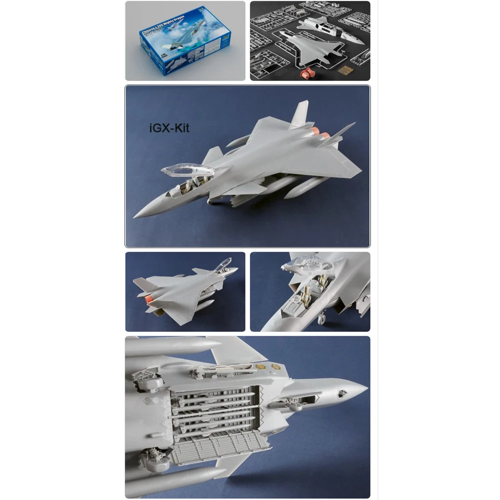 

Trumpeter 05864 1/48 Scale PLA J20 J20S J-20S Mighty Dragon Fighter Plane Aircraft Plastic Assembly Model Building Kit Toy