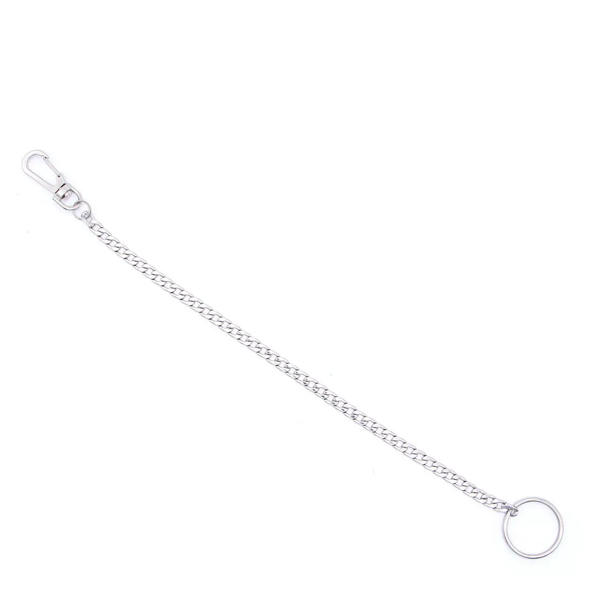 32Cm Stainless Steel Key Chain Solid Metal Long Chain Keyring Eye Catching Detail Design Anti-Theft Portable
