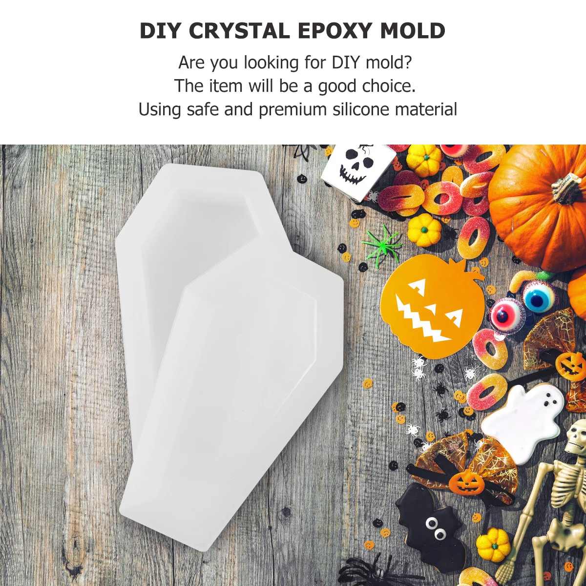 

Halloween Coffin Storage Box Silicone Mold for DIY Epoxy Resin Jewelry Accessories Decoration Durable Reusable