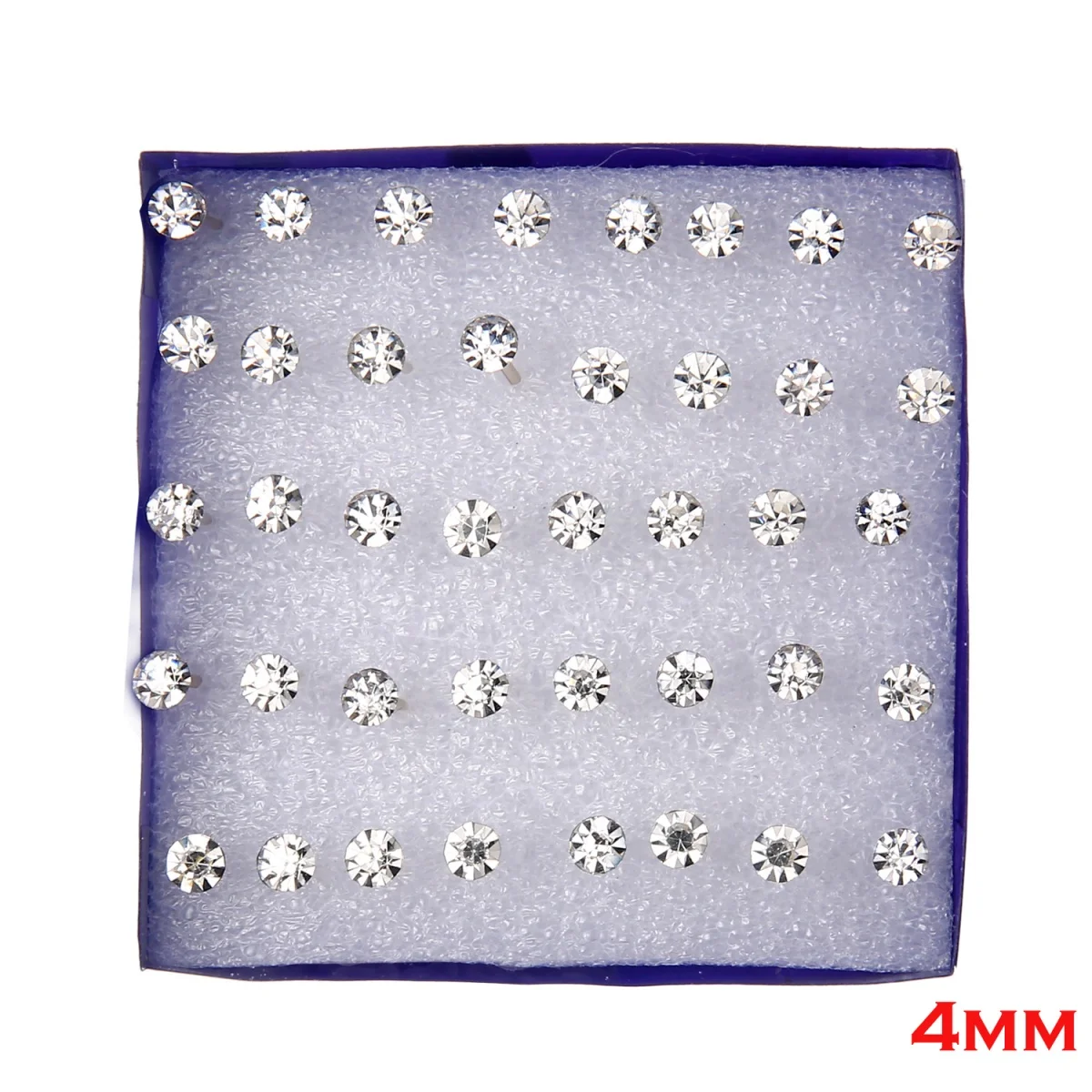 20 Pairs Multicolored Rhinestone Stud Earrings Set