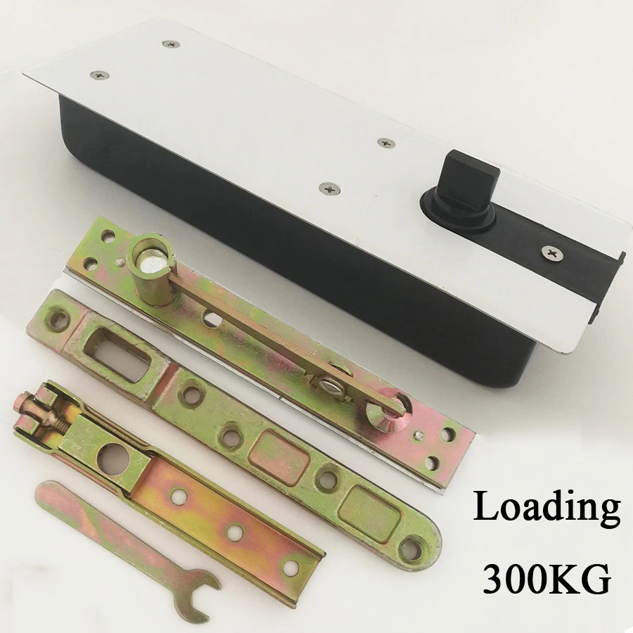 1Set Metal Heavy Door Hinges 360 Rotary+Positioning Hydraulic Buffer Invisible Door Hinges Floor Spring Door Shaft Loading 300KG