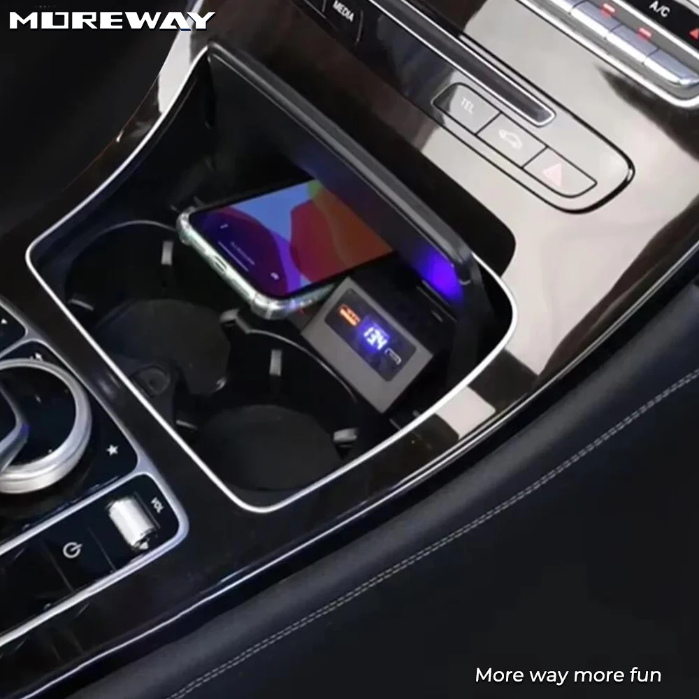 

Car Wireless Charger For Mercedes Benz W205 X253 C43 C63 GL C43 phone Holder TYPE-C Fast Charging Car Interior tuning