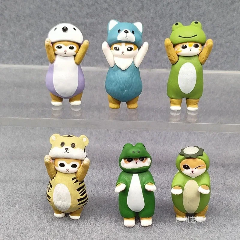 5cm Cat Action Figures Cross-Dressing Turtle Dinosaur Tiger Frog Kawaii Decoration Model Dolls Ornaments Kids Toy Gift