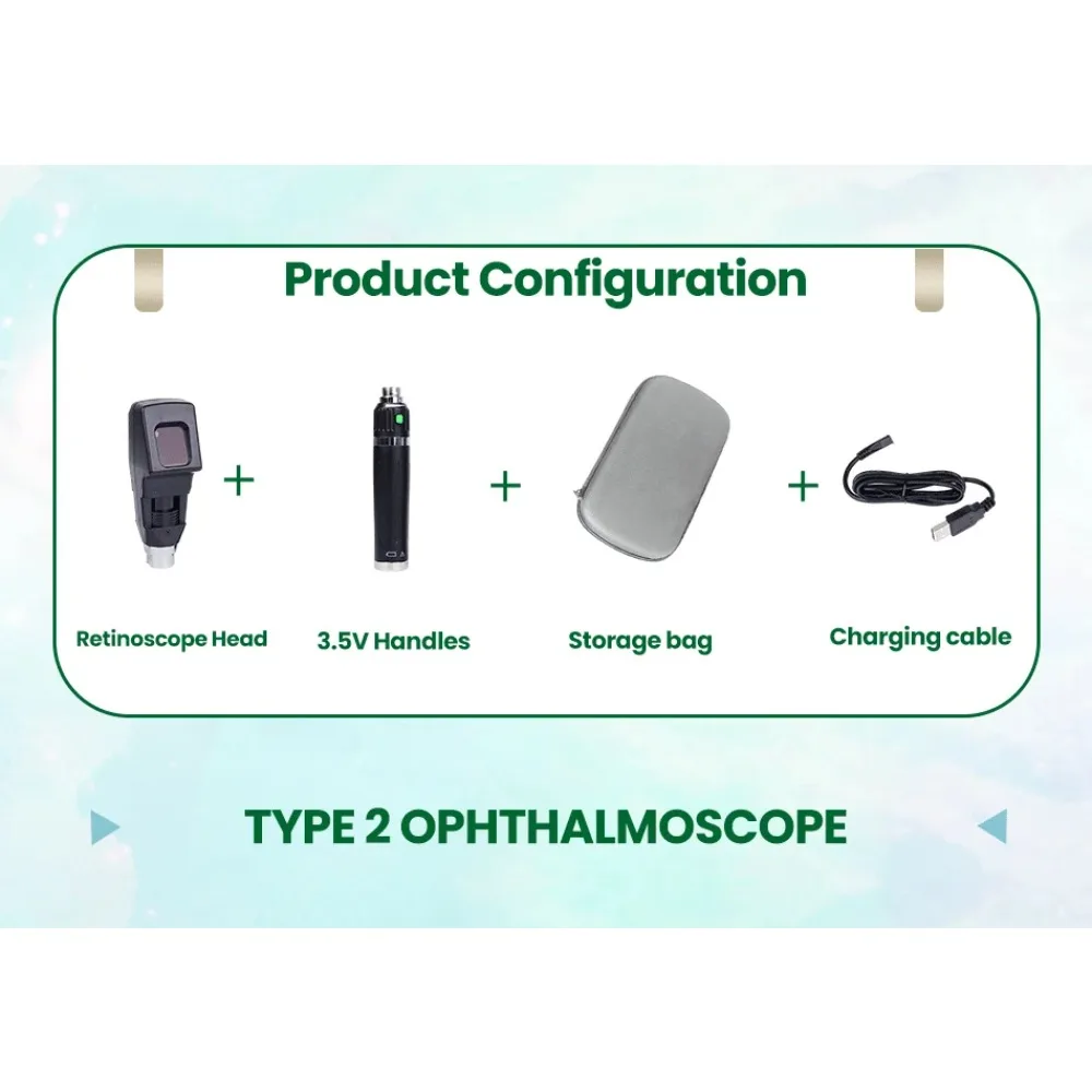 High quality ophthalmic equipment optical refractometer optometry rechargeable Direct Ophthalmoscope and Streak Retinoscope set