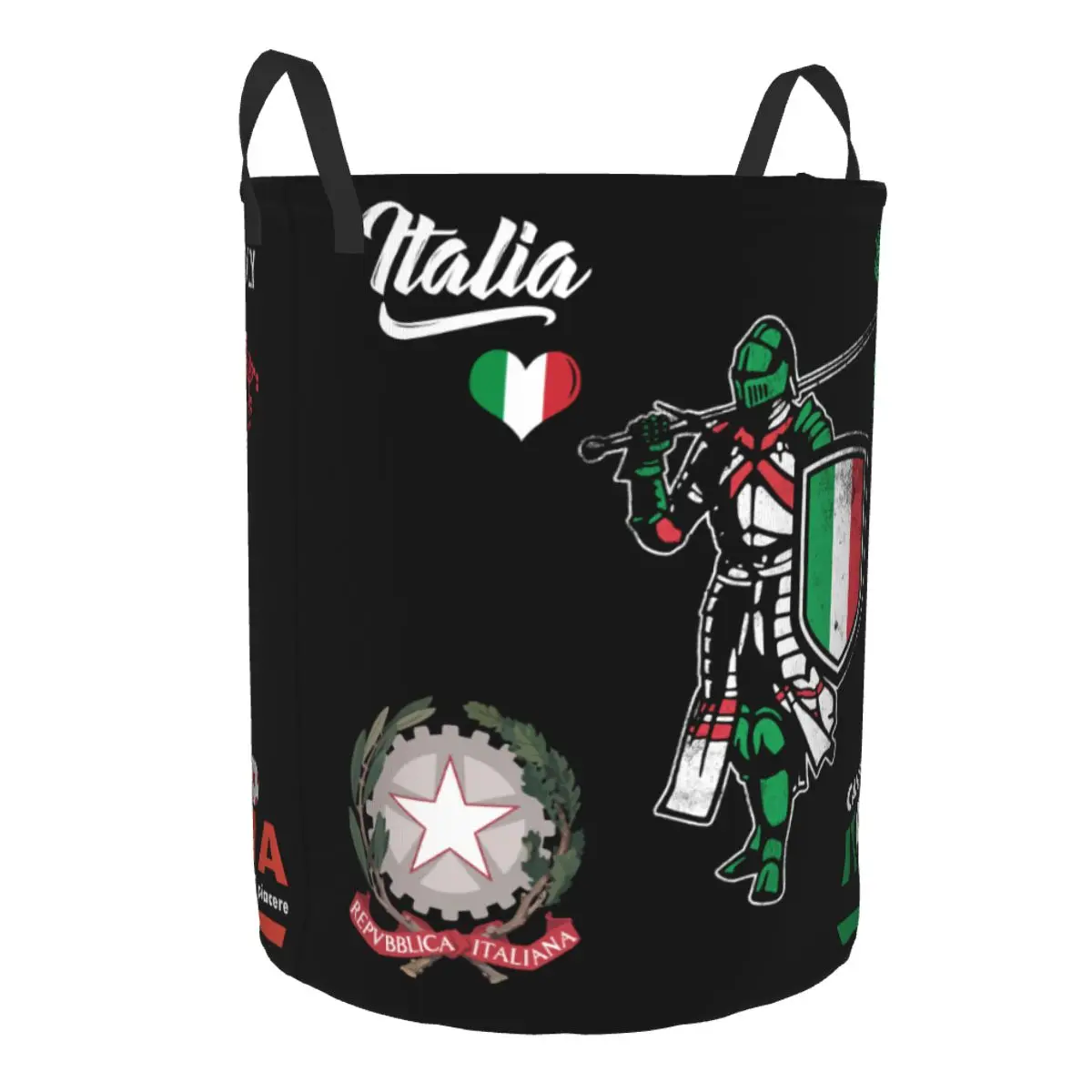 Italia National Emblem Map And Flag Laundry Hamper Large Clothes Storage Basket Coat of Arms Italian Toy Bin for Boy Girl