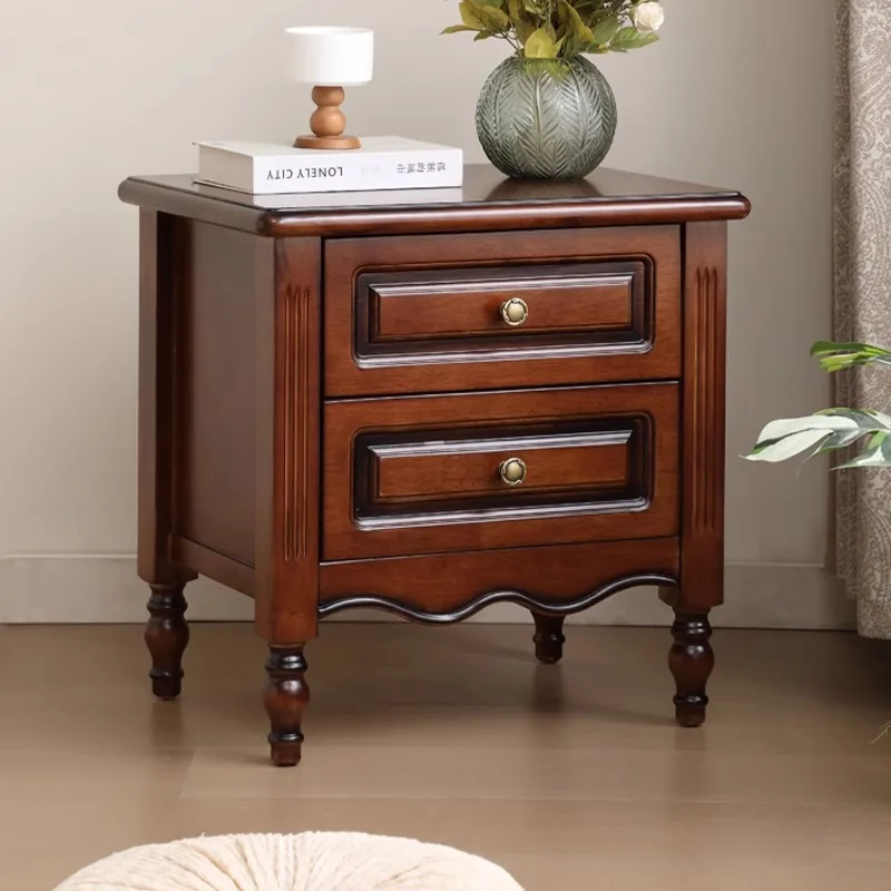 

American retro solid wood bedside table, simple modern locker, bedside storage cabinet, household bedroom