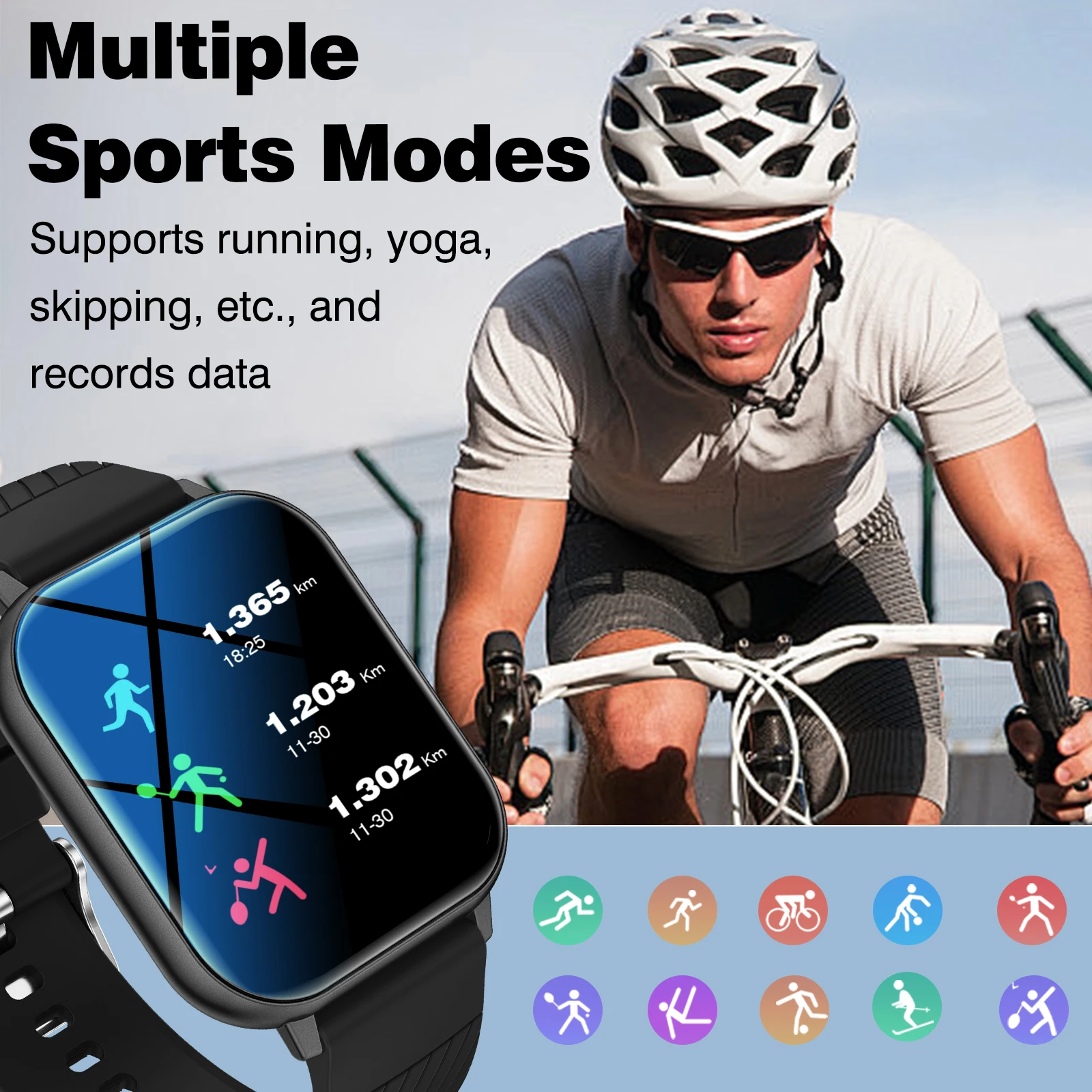 1.83" HD Display Smart Watch-Wireless Calls,Custom Wallpapers,Android/iOS Compatible.Fitness,Alerts,Music Control.StylishforAll