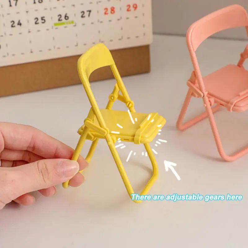 Cute Mini Chair Shape Mobile Phone Stand Portable Cute Colorful Adjustable Folding Stool Lazy Phone Desktop Holder For Cellphone