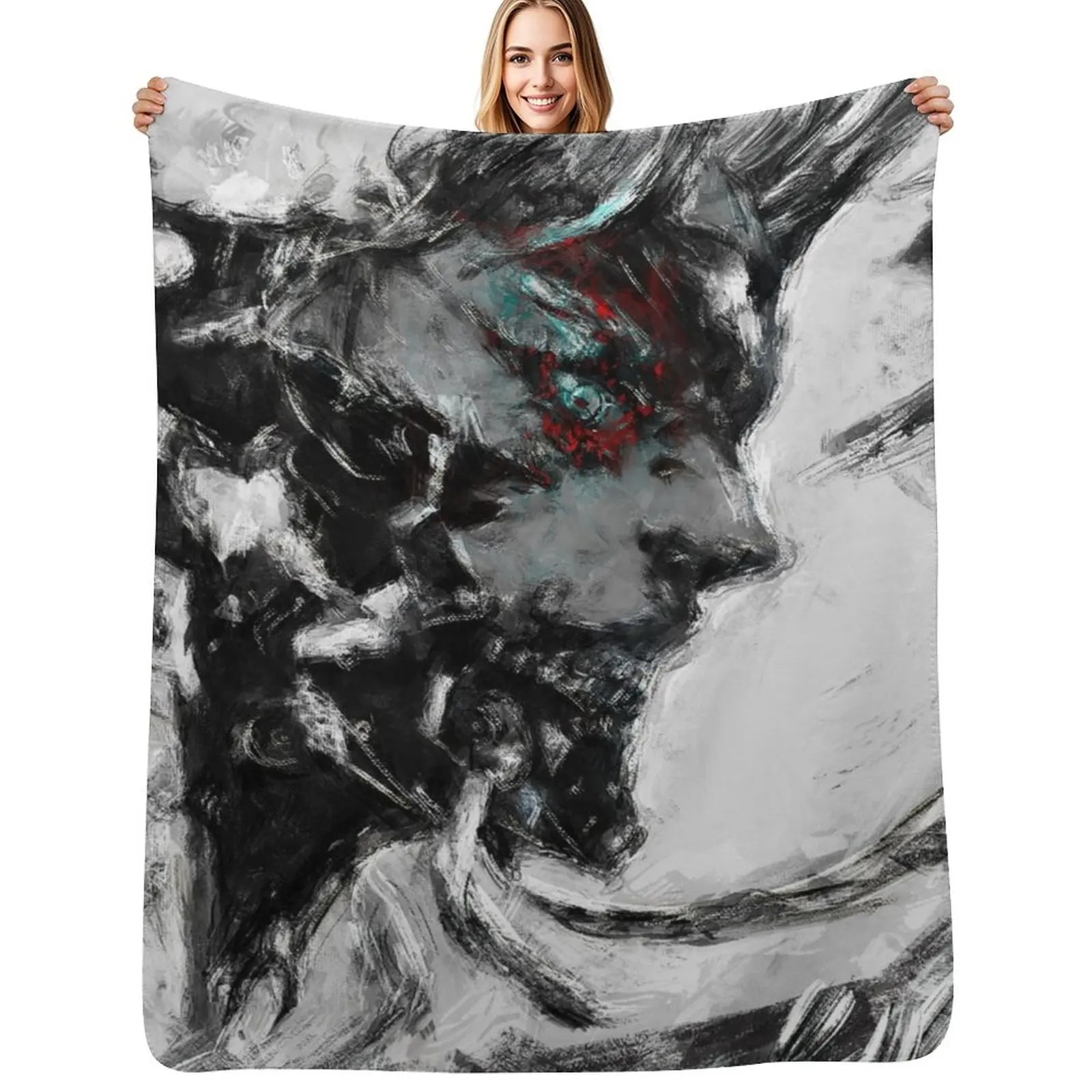 

raiden metal gear Throw Blanket Cozy Throw Blanket Birthday Gift for Him Her