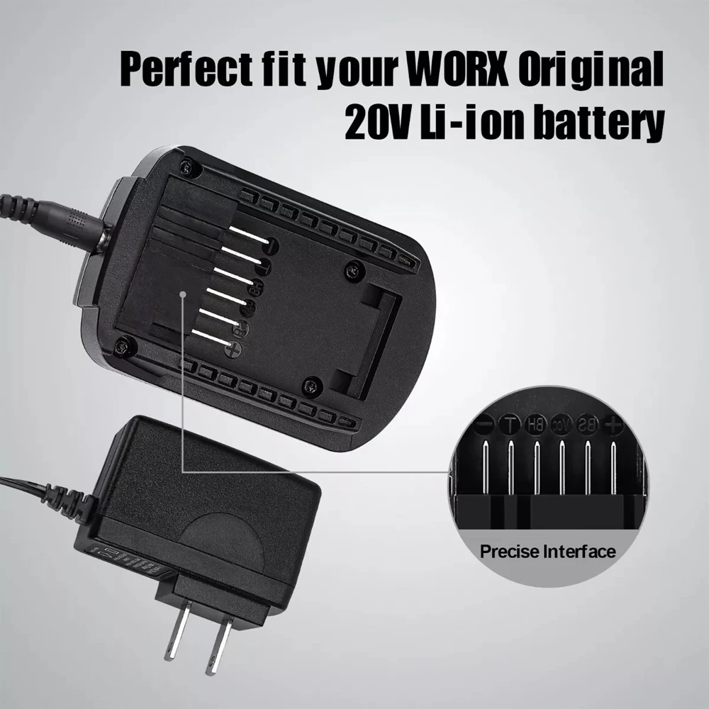 for Worx WA3732 20V Split Li-ion Battery Charger WA3520 WA3525 WA3512 WA3522 WA3544 WA3575 WA3578