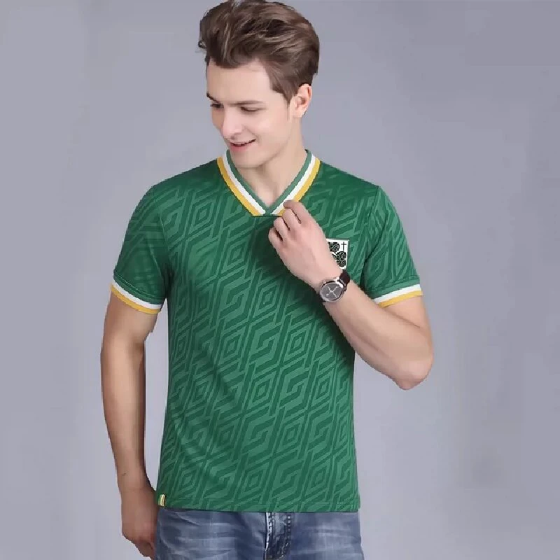 

Футболка спортивная командная Green 2026-2027 сезона с коротким рукавом, удобная, дышащая, из полиэстера, для футбола - белая