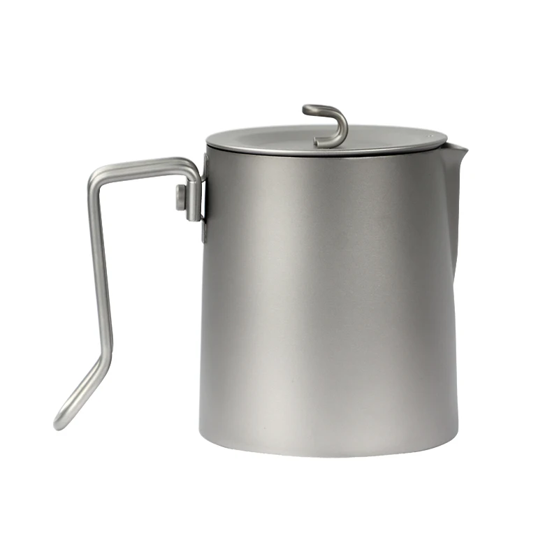 

Pure Titanium Camping Kettle Coffee Pot Maker With Strainer Handle For Picnic Coffee Kettle Pot 900ml