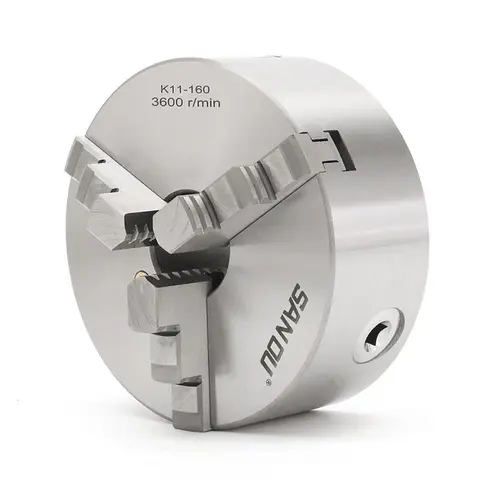 그라인딩 머신 밀링 머신용 수동 셀프 센터링 M8 카트리지 척 K11-160, 3 조 금속 선반 클램프, 6 인치 160mm