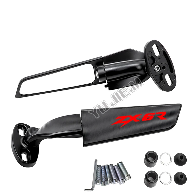 For Kawasaki Ninja ZX-6R ZX 6 R ZX6R 2009-2014 2008 2015 2016 2017 2018 2019 2020 Motorcycle CNC rearview mirror fixed wing