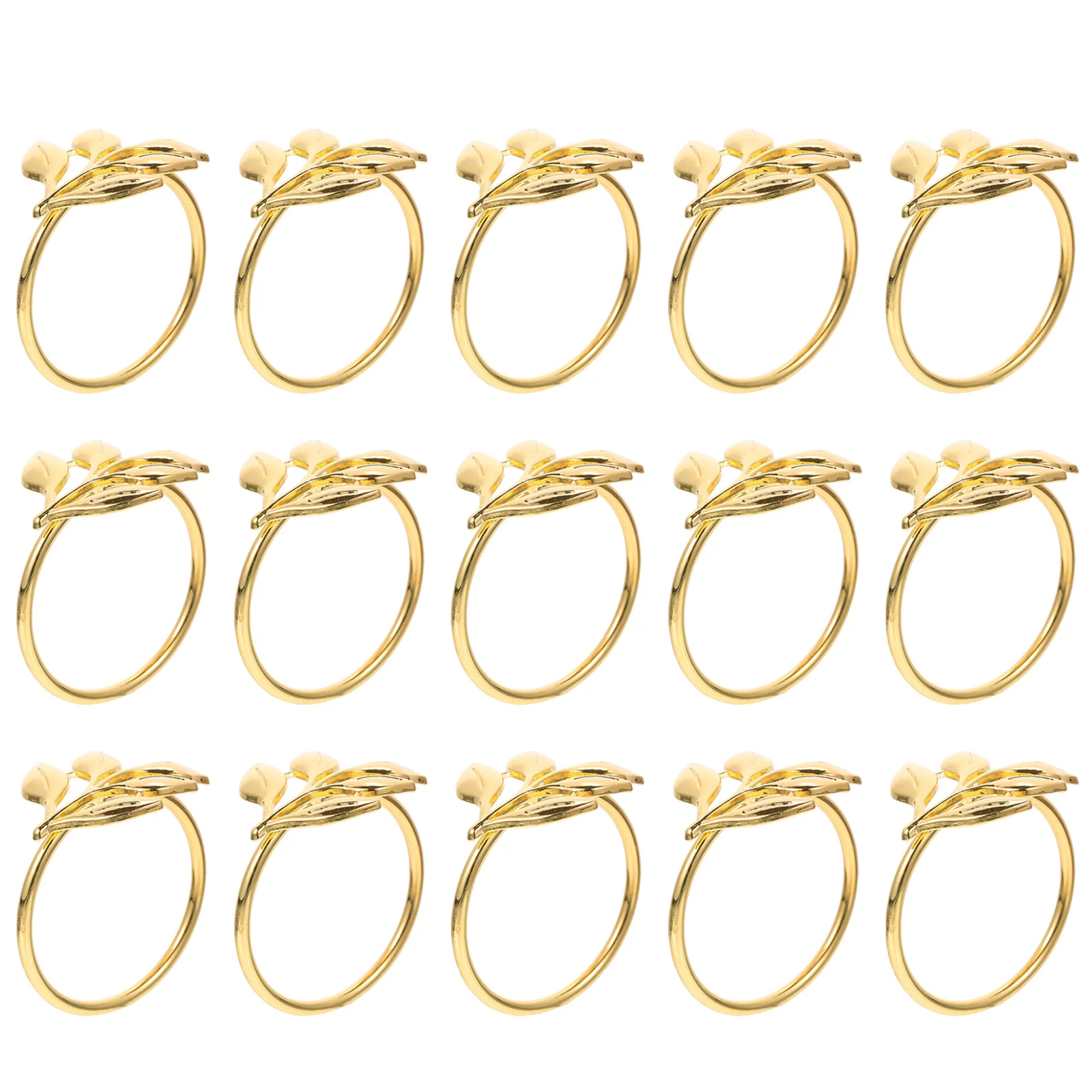 

15Pcs Exquisite Leaf Napkin Buckles Eco-Friendly Alloy Material Bright Color Elegant Party Hotel Decorative Accessories