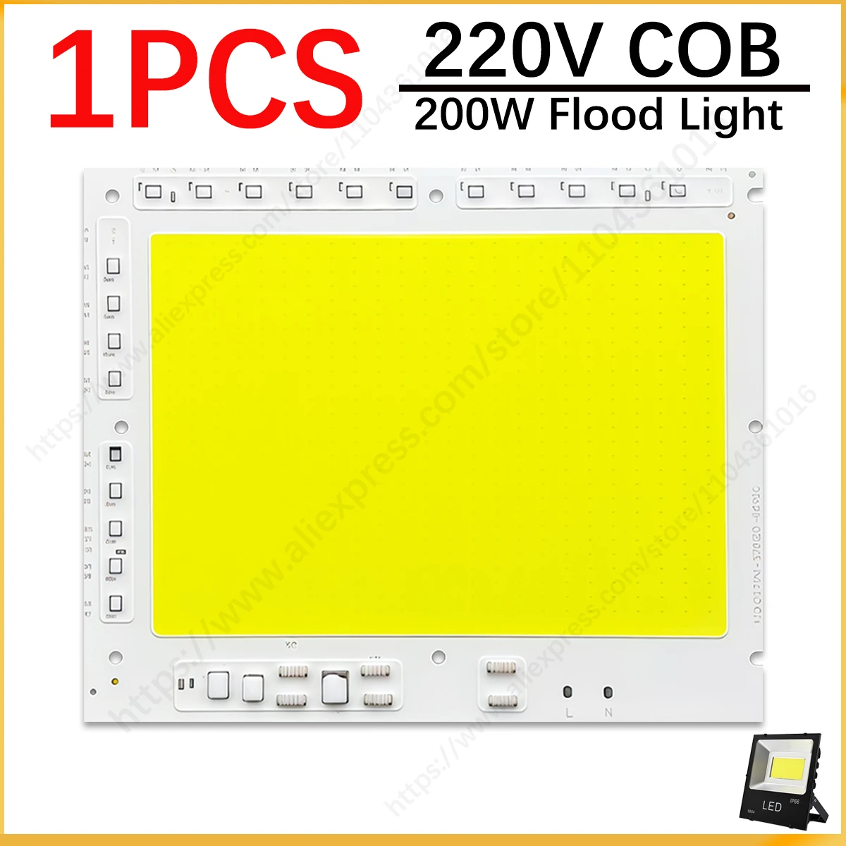 

1PCS LED COB Chip 200W 200-240V Smart IC No Need Driver LED Lamp Light Source For Flood Light Spotlight DIY Lighting