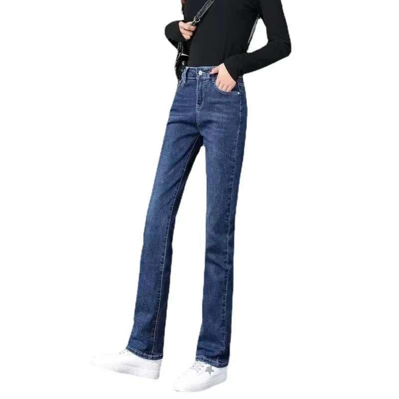 2022 summer women's new high waist loose slim straight jeans