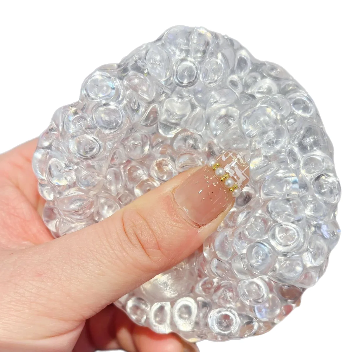 

Мягкий сенсорный мяч-антистресс с прозрачными бусинами для снятия тревоги у детей и взрослых