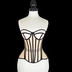 Sexy Gothic Underbust Corset Women Transparent Bra Party Lingerie and Waist Cincher Bustiers Top Workout Shape Body Belt