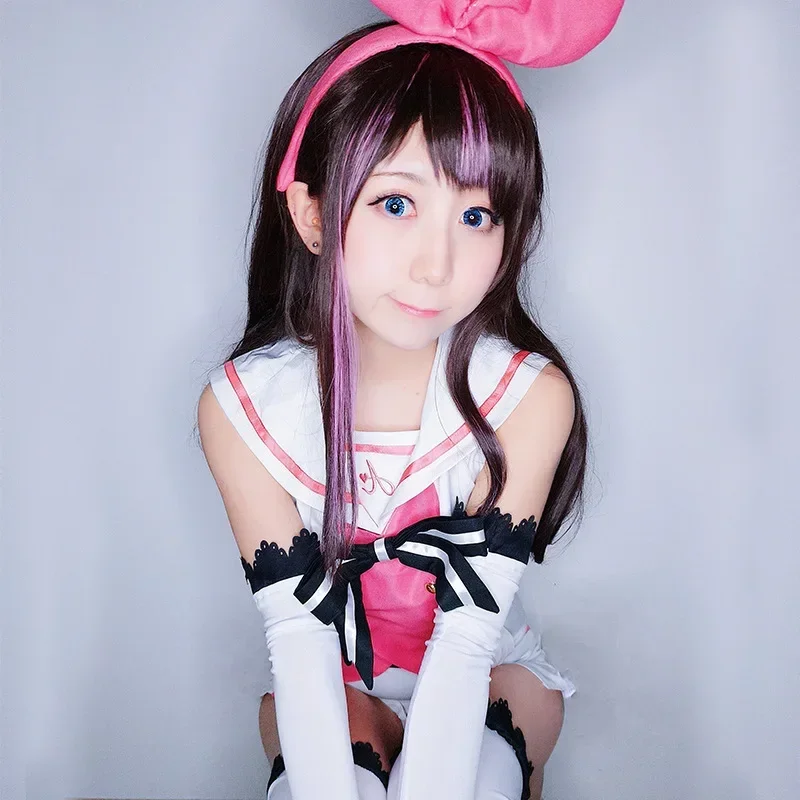 جديد Kizuna AI Virtual Cosplay Youtuber AIChannel Kizuna AI أزياء تنكرية سوبر AI كوسبلاي سترة بحار كاملة تنورة قصيرة