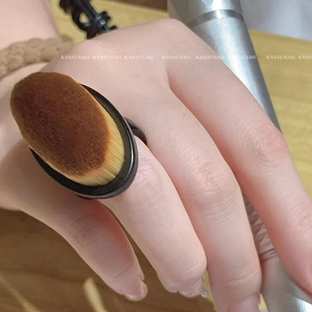 1/3/5/10 قطعة مسمار الفن الغبار تنظيف فرشاة البلاستيك حلقة على شكل إزالة هلام البولندية مسحوق فرشاة صغيرة ل ماكياج مانيكير أدوات فرشاة