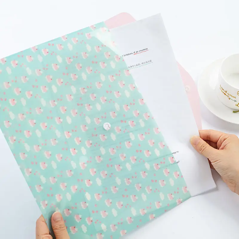 8pcs-A4 Plastic Envelopes Poly Envelopes File Bags Document Folders Organizers with Snap Buttonin Stationery Casesnew