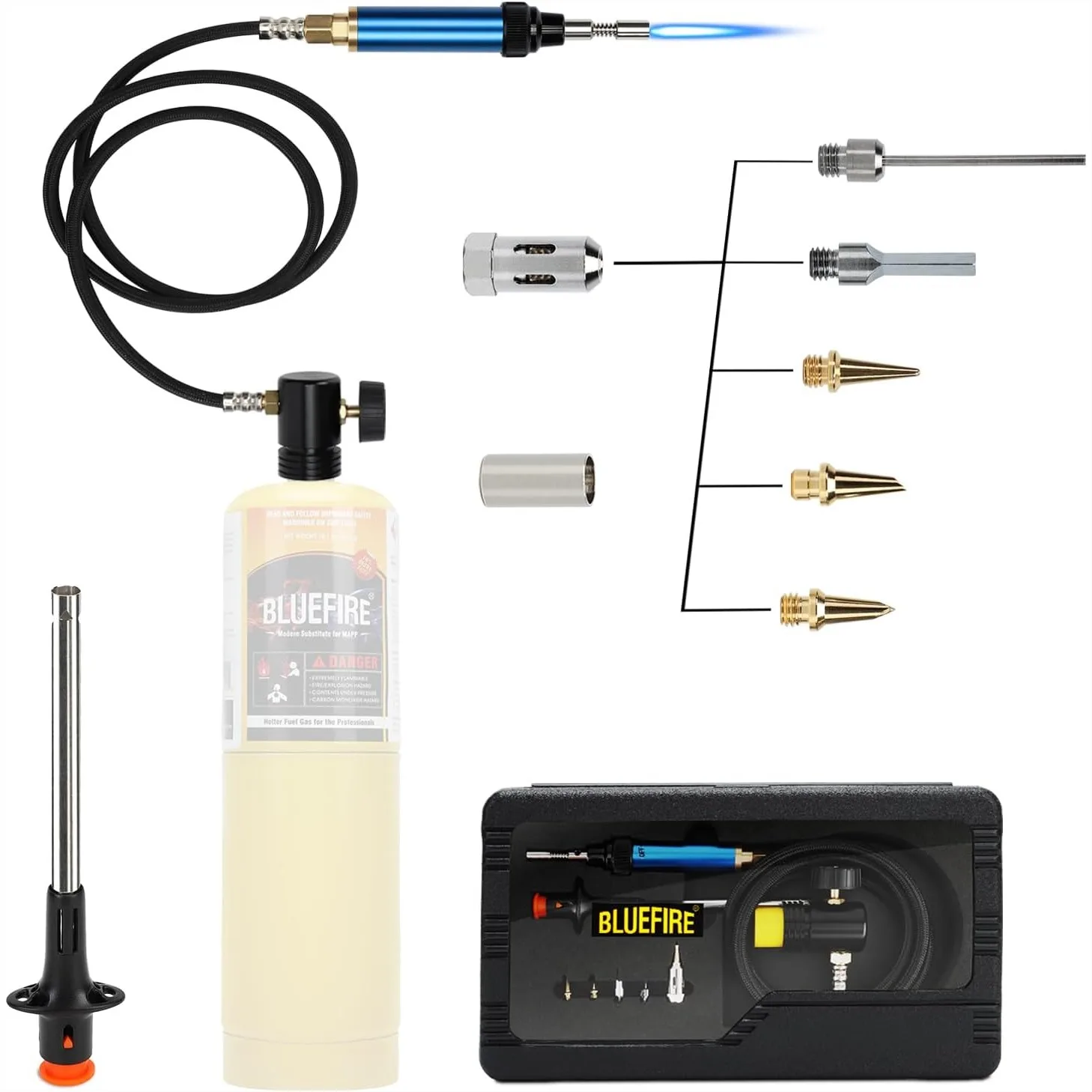 

3Ft Propane Soldering Torch Kit With 6 Replaceable Heads And Piezo Igniter For Jewelry Brazing Welding