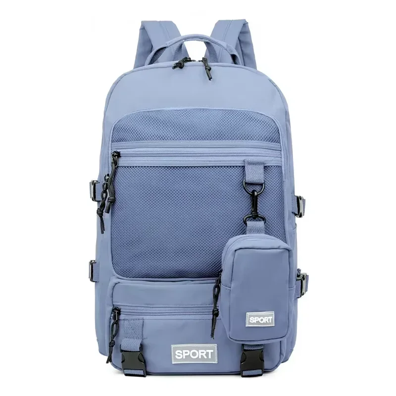 Mochila Oxford grande capacidade com zíper, softback casual, alça de ombro arqueada, cor sólida, novo produto, 2024