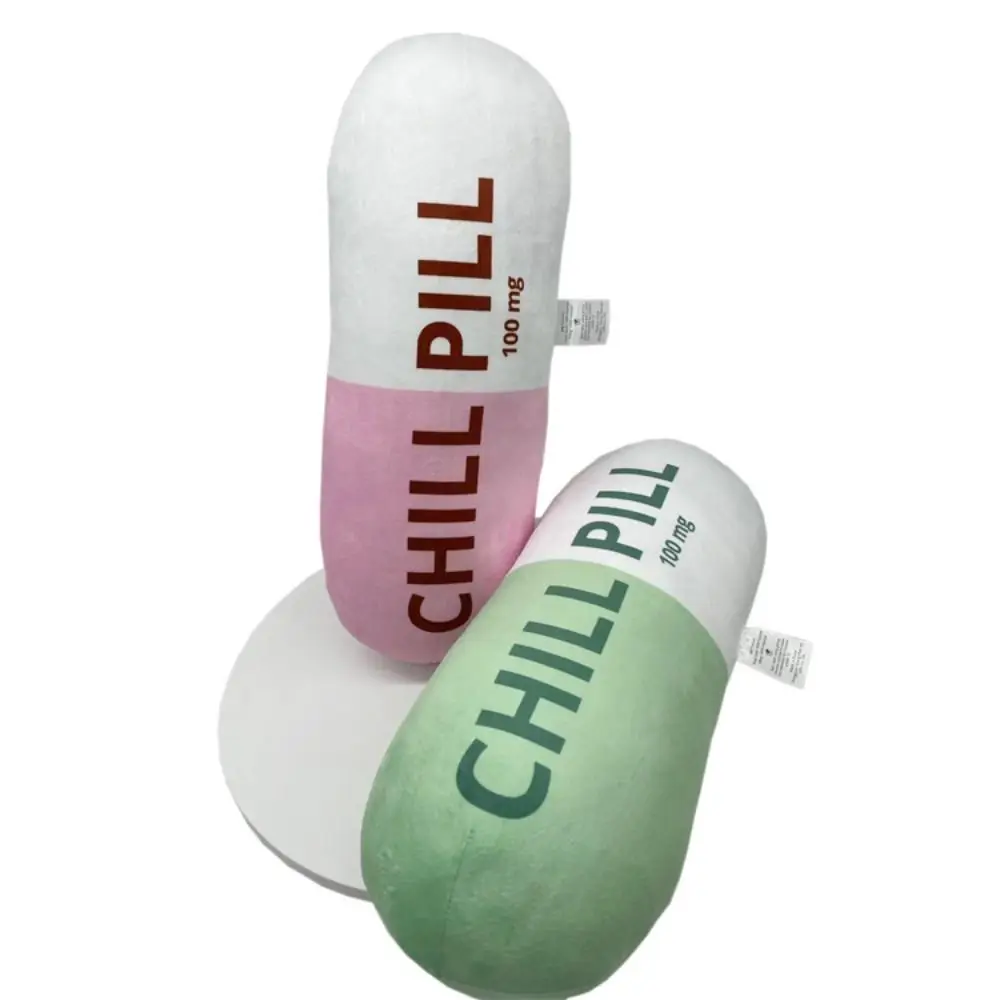 Holiday Gift 2 Size Chill Pill Pillow Creative Soft Cute Throw Pillows Funny PP Cotton Plush Cartoon Plush Doll Kids