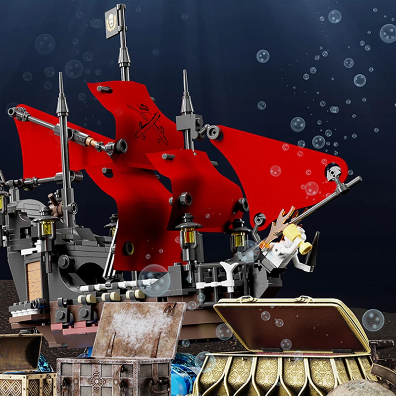 966pcs Annie Pirate Ship Building Blocks Sets Gift Ships Modular Pirate Boat Brick Assembly Model Kit Adults DIY Toys Kid Gift