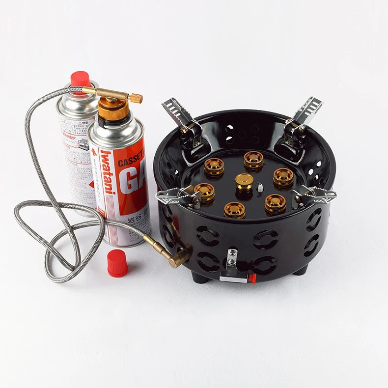 多機能ミニ調理バーベキュー屋外ポータブル 7 バーナーブタンストーブ屋外キャンプガスストーブ
