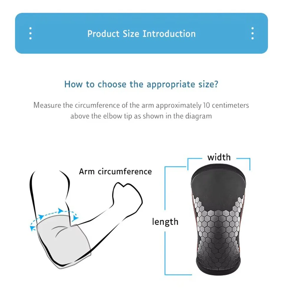 GTUBIKE Gewichtheben Ellenbogenbandage Unterstützung Kompression Ellenbogenschützer Armstulpen Schutz für Powerlifting Gym Kraft Fitness – Detail 10