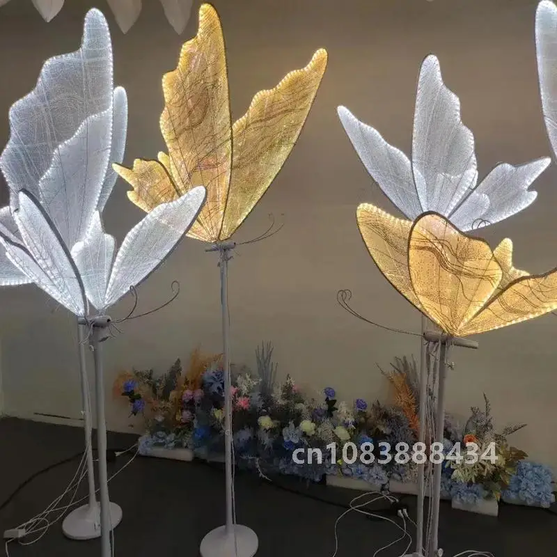 

60cm Led Butterfly Lights Wedding Background Decorative Props Luminous Butterfly Road Guide Lighting Butterfly for Party Wedding