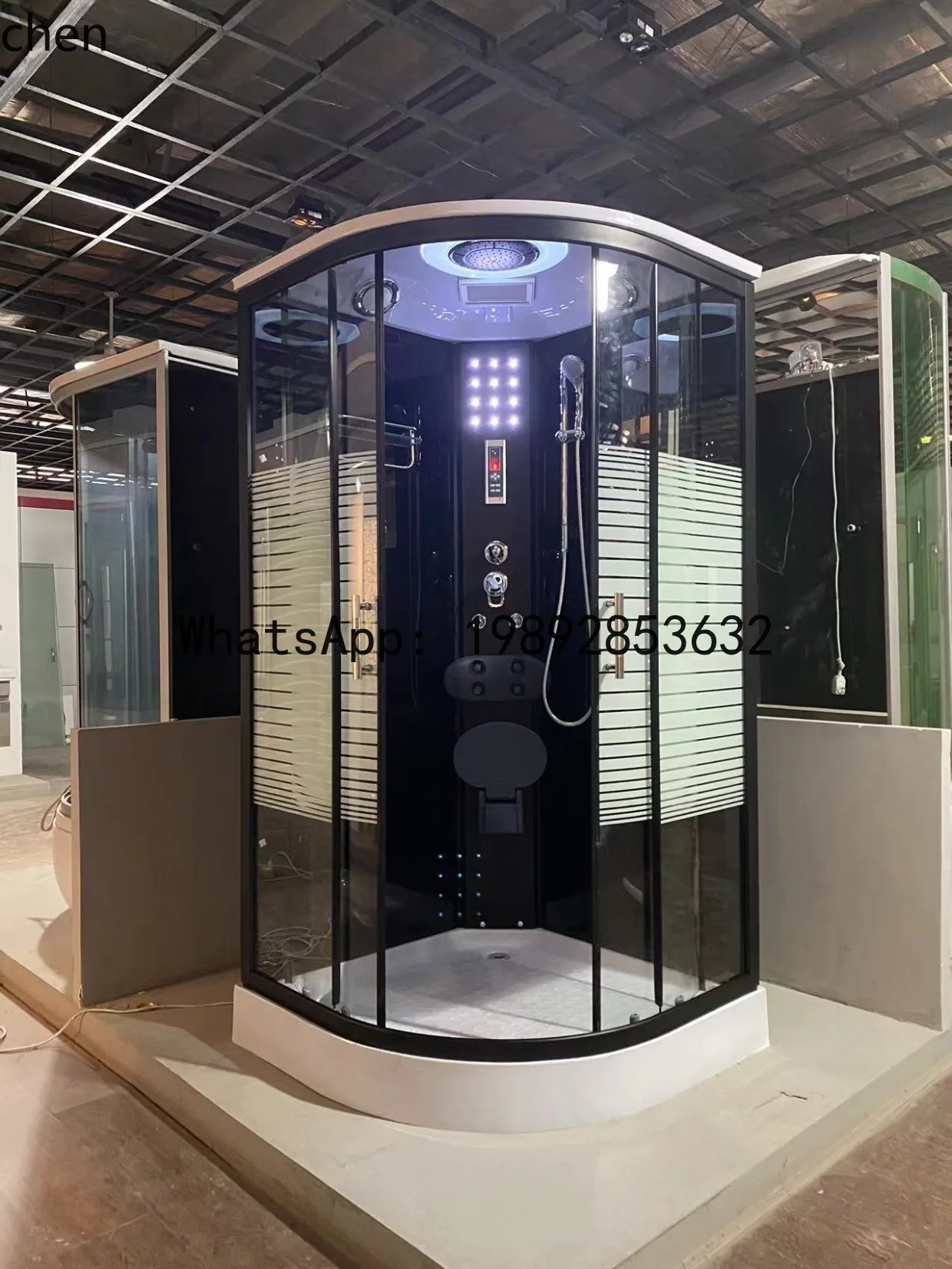 integral shower room pulley glass partition arc fan integrated bath room