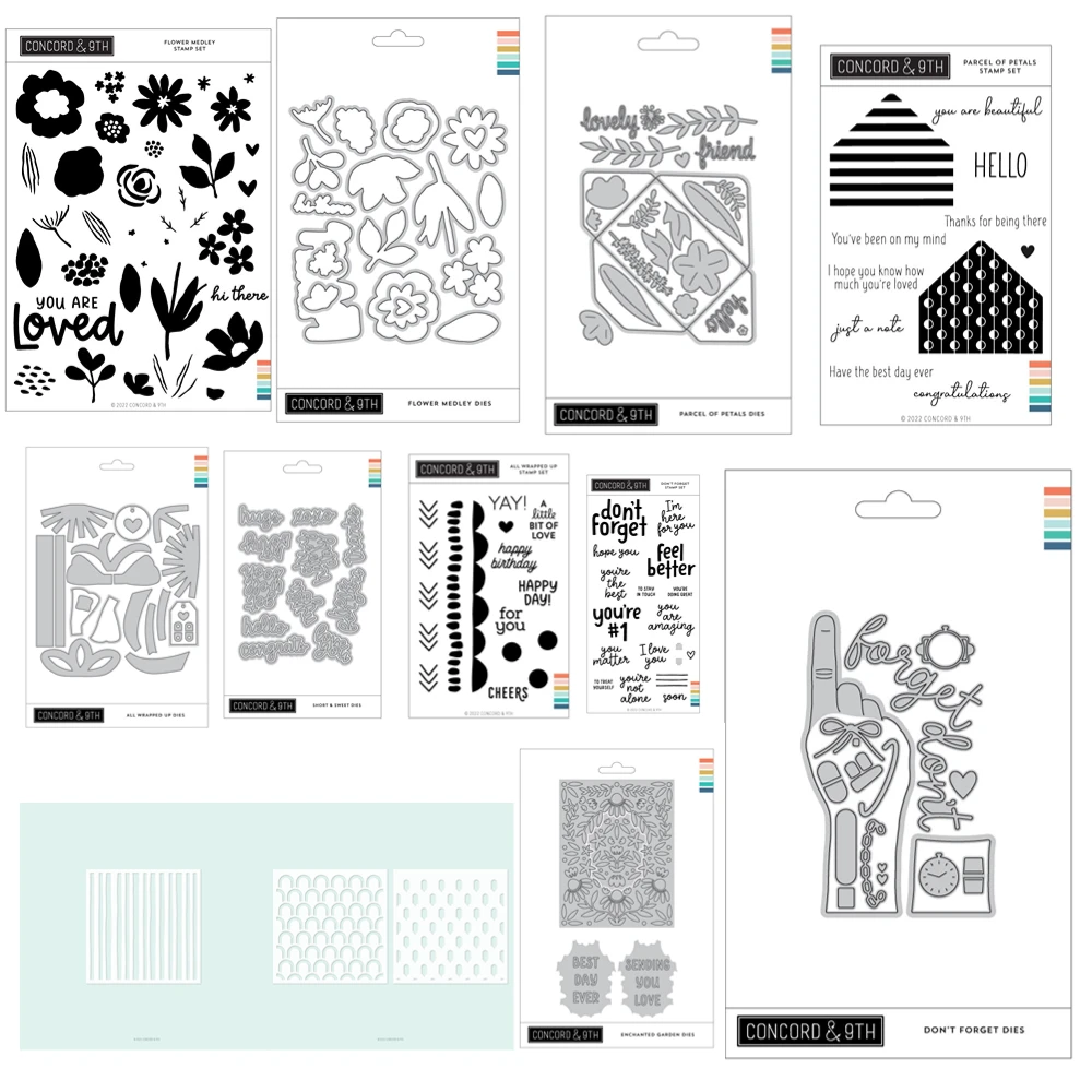 ALL WRAPPED UP BUNDLE dies& Stamps & Stencil Scrapbook Diary Decoration Stencil Embossing Template DIY Greeting concordand9th