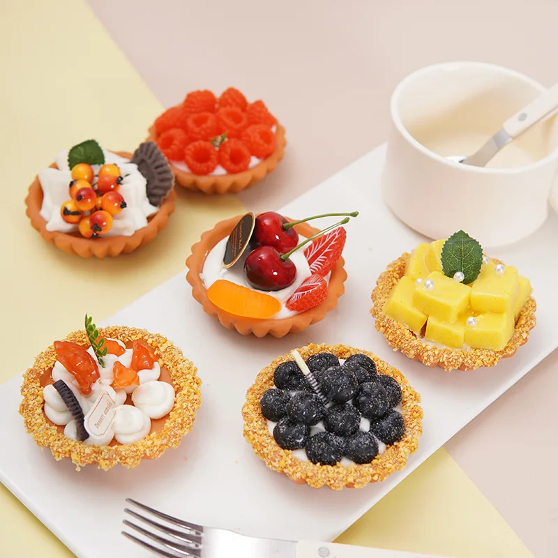 

PVC simulation European Fruit Egg Tart Model Fake Fruit Egg Tart Dessert Showcase Festival Decoration Food Photography props