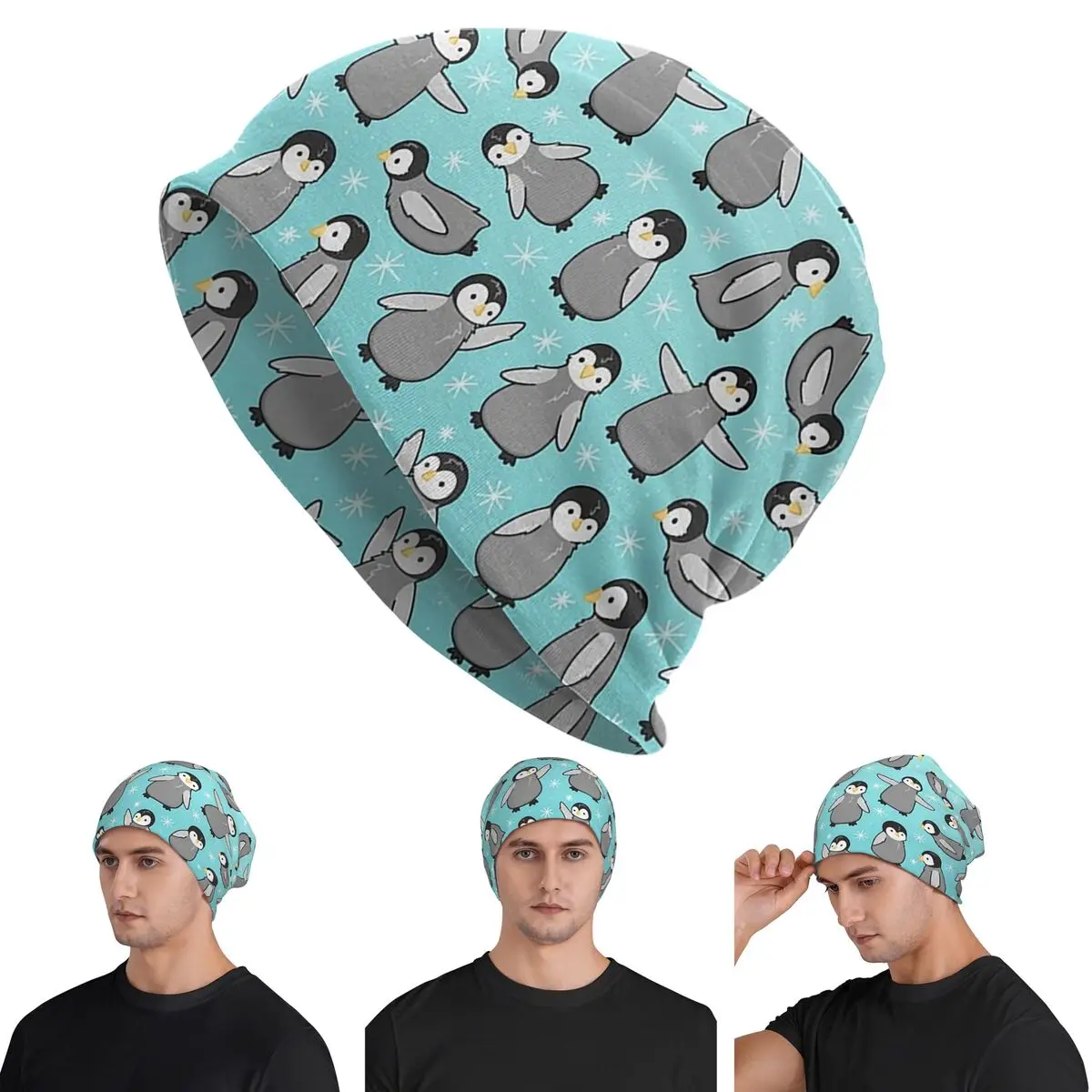 

Шапки-бини Penguin Chicks Skullies, теплая осенне-зимняя уличная шапка, вязаные шапки с капюшоном для взрослых унисекс