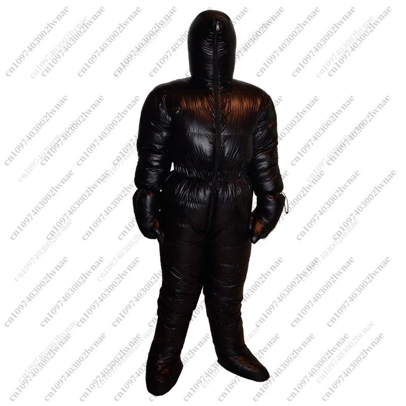 Outdoor Hooded One-piece Down Jacket,Ultra-light Thickened One-piece Down Jacket Set, 95% White Goose Down 2000G40 ℃