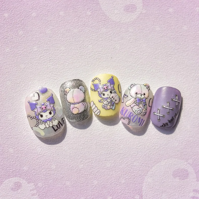 Sanrio Kuromi Adesivo Dos Desenhos Animados, Em Relevo Nail Art Decoração, Caixa Do Telefone Móvel, Copo De Água, Notebook, Mala, Atacado