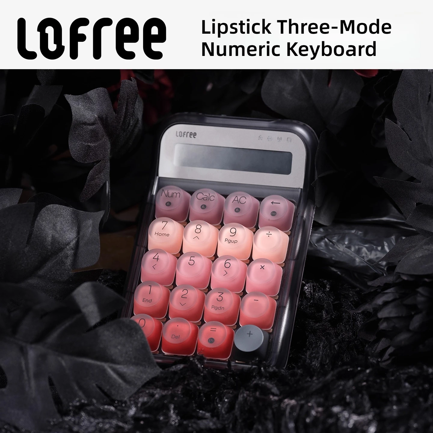 

LOFREE Губная помада, беспроводная Bluetooth, механическая цифровая клавиатура, высокий внешний вид, 2 в 1, компьютерный внешний калькулятор, офисные девушки