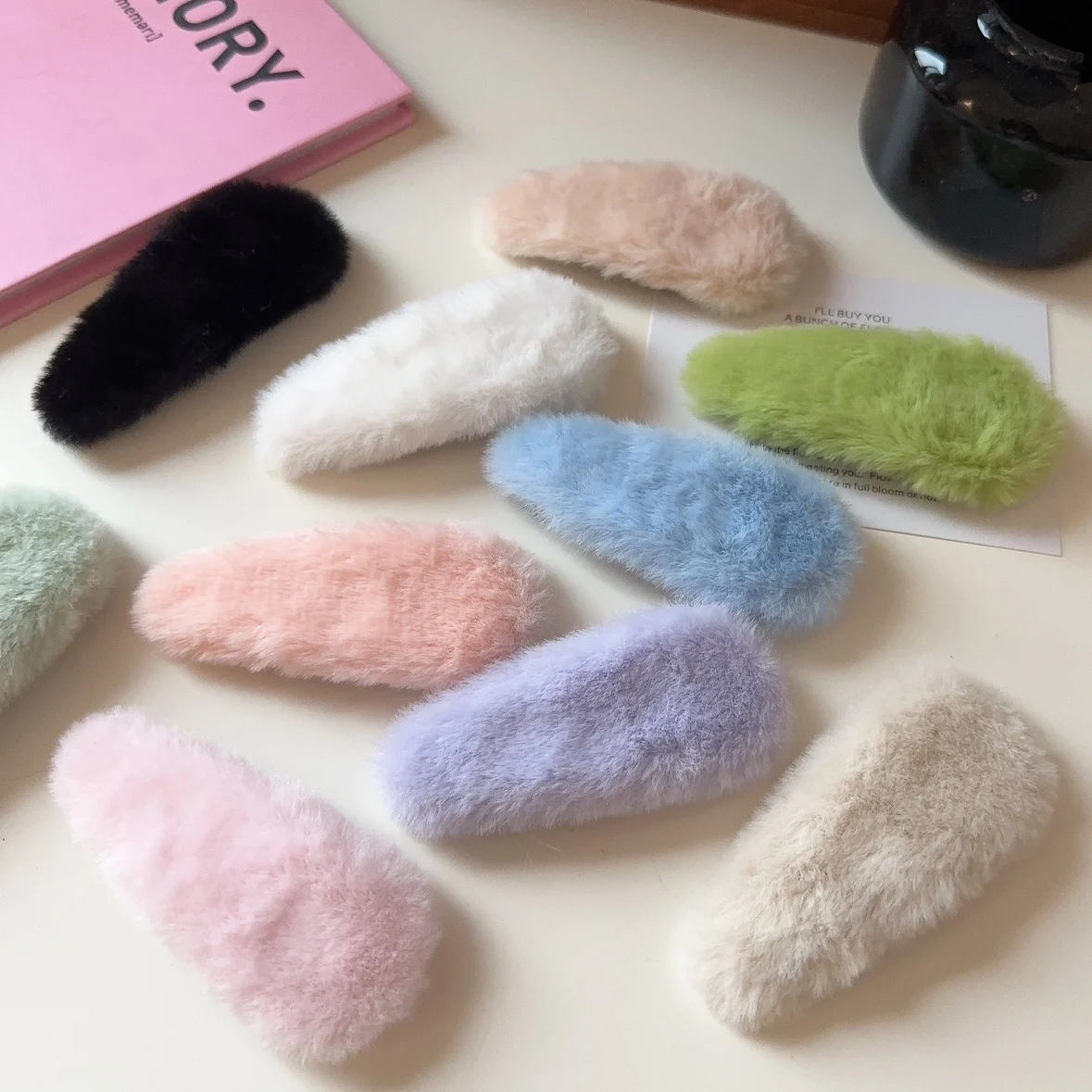 

Теплые пушистые заколки-капли для волос: новые, очаровательные, объемные, подвижные, милые аксессуары для волос, боковые заколки для осени и зимы