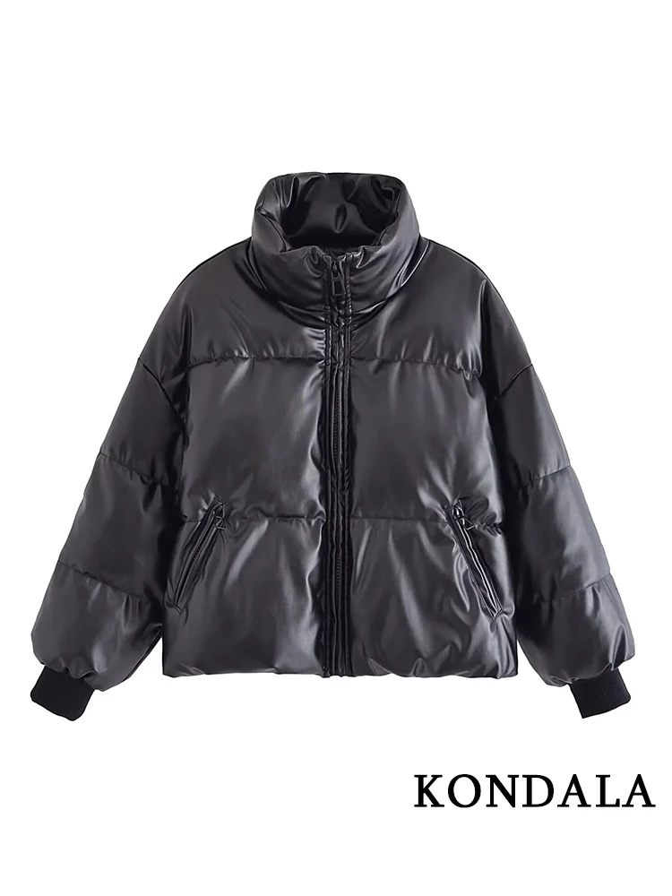 KONDALA Streetwear Y2K Solid Jackets Cool Women Pockets Fashion 2022 Winter Warm Thicken Blazer Female Casual All Match Outwear