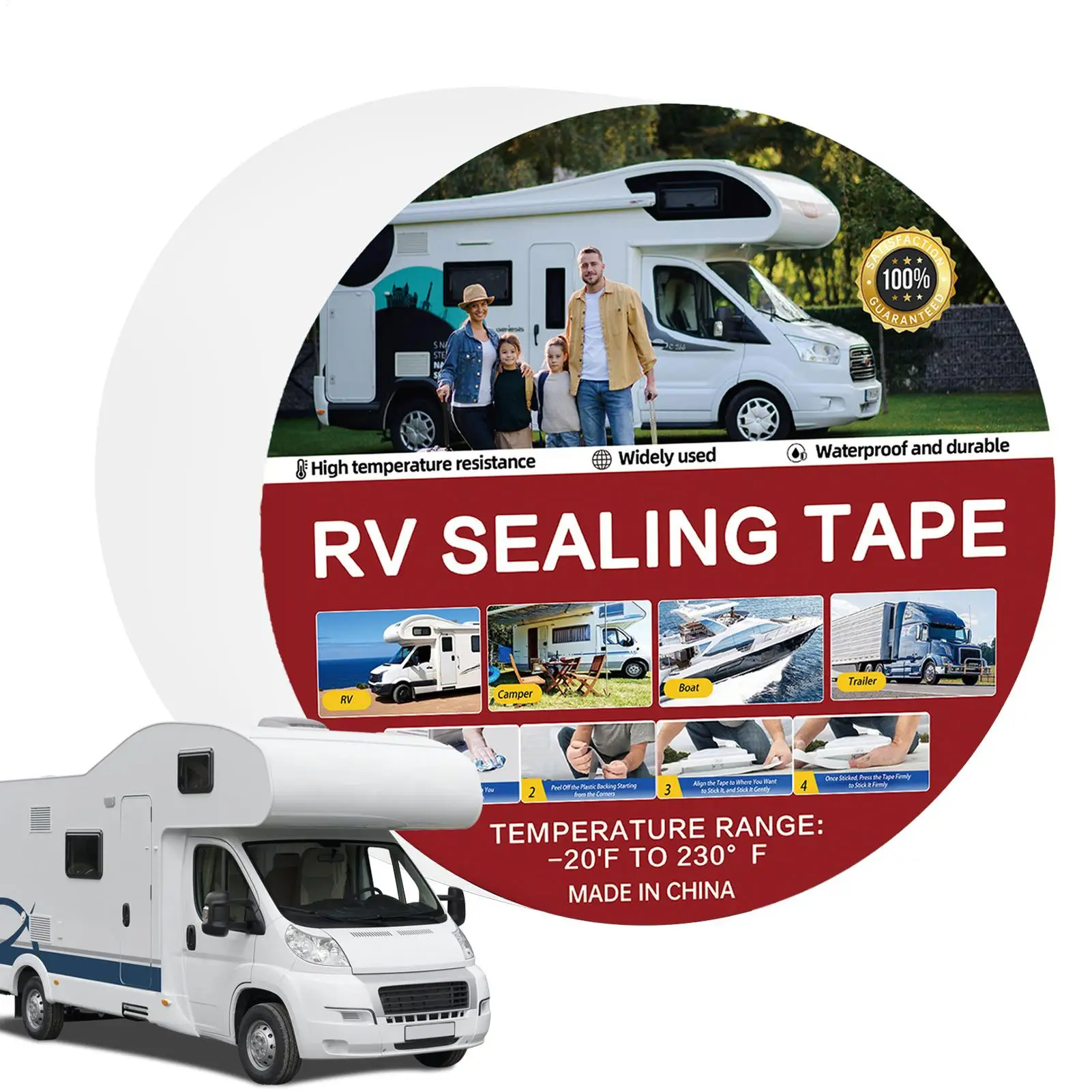 RV Repair Tape 5cm 5 Meters White Waterproof Seal Tape Sealant Roofing Tape for Roof Repair Camper Trailer Boat Sealing Leak