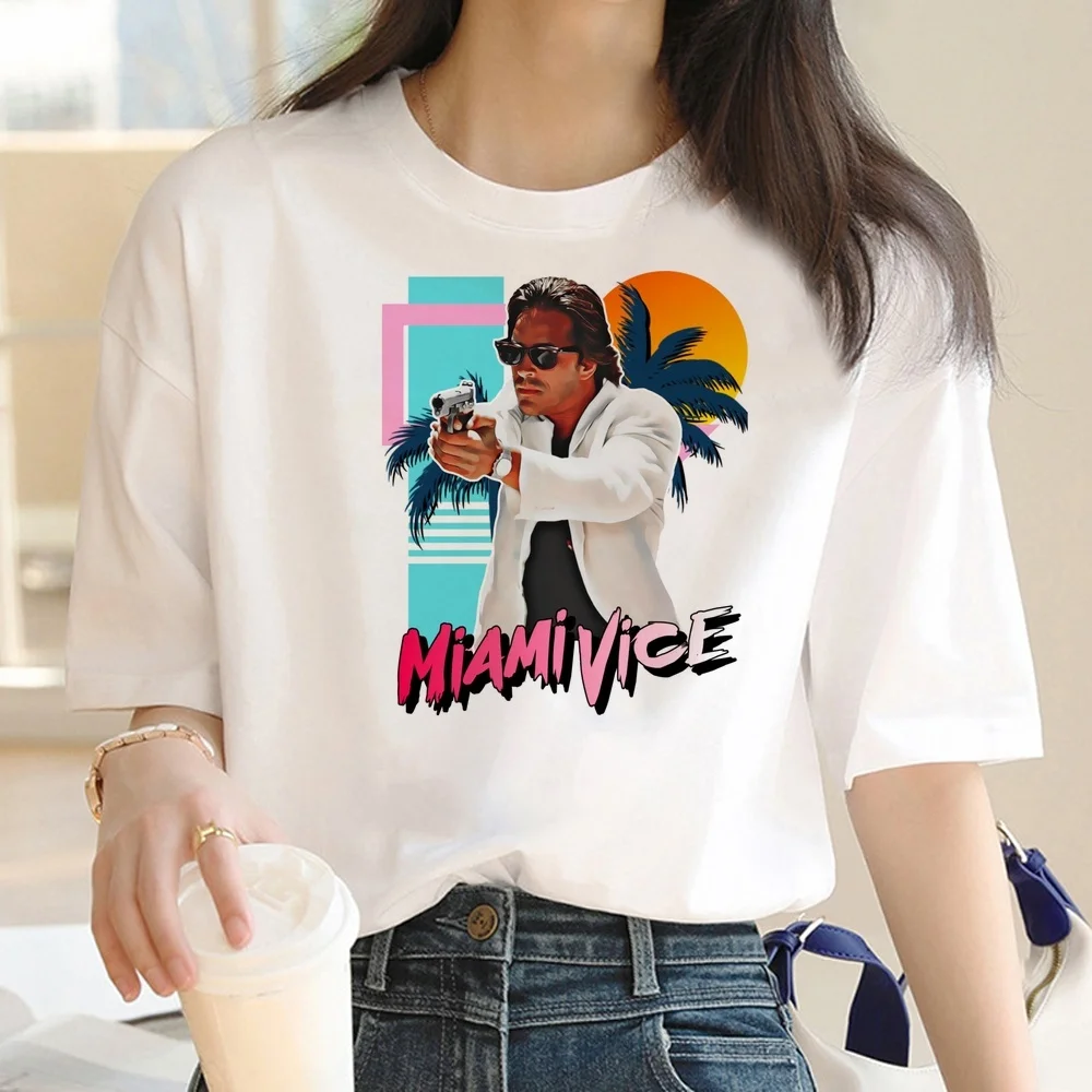 Miami Vice top tees teen scene  y2k jojifuku streetwear dollette t-shirt japanese emo Psychedelic graphic gyaru